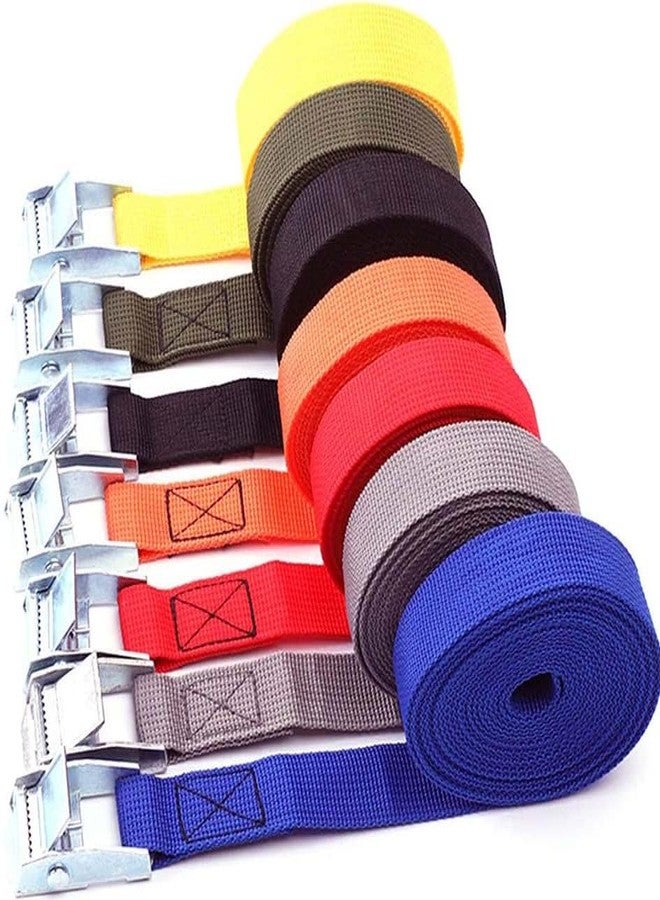 SHOPEE 2 Pcs Black Polyester Cargo Straps, 1" x 16Ft (5M) Adjustable Ratchet Tie Down Straps with Metal Buckles, Universal Fit for SUV, ATV, Truck, Car & More - Image 1